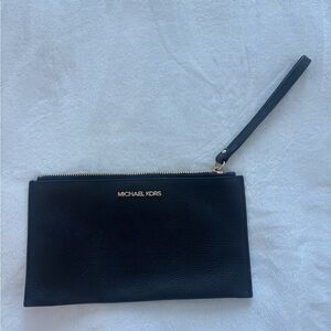 Michael Kors Black Leather Wristlet